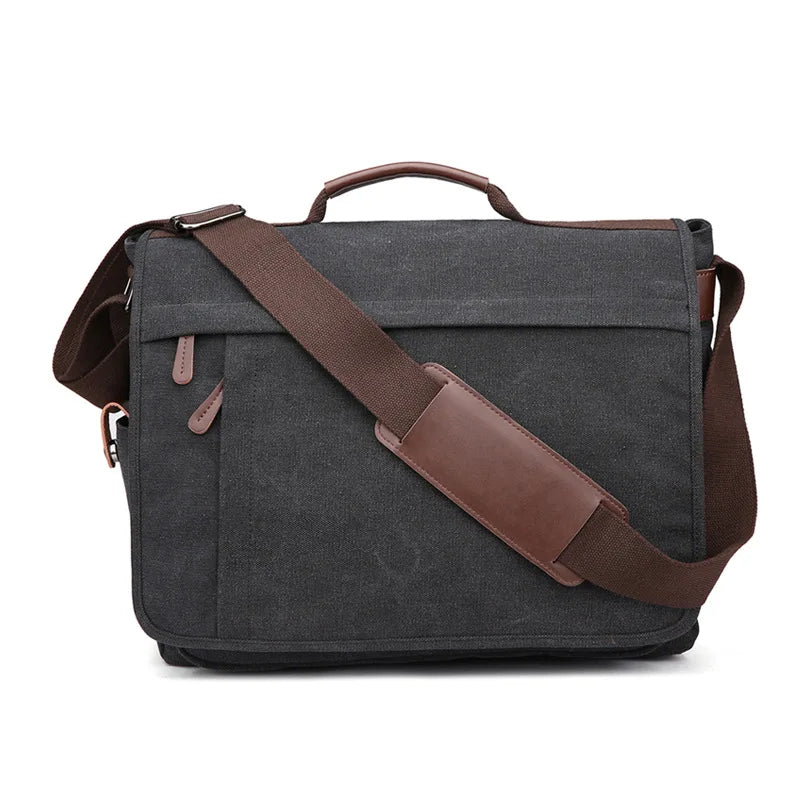 Vintage Canvas 17 in Laptop Bag Crossbody Bag for Men Women