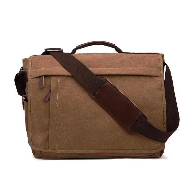 Vintage Canvas 17 in Laptop Bag Crossbody Bag for Men Women