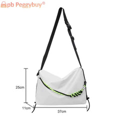 Large Capacity Messenger Bag Sling Crossbody Solid Leisure Green Ribbon