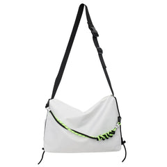 Large Capacity Messenger Bag Crossbody Green Ribbon for Travel Sports