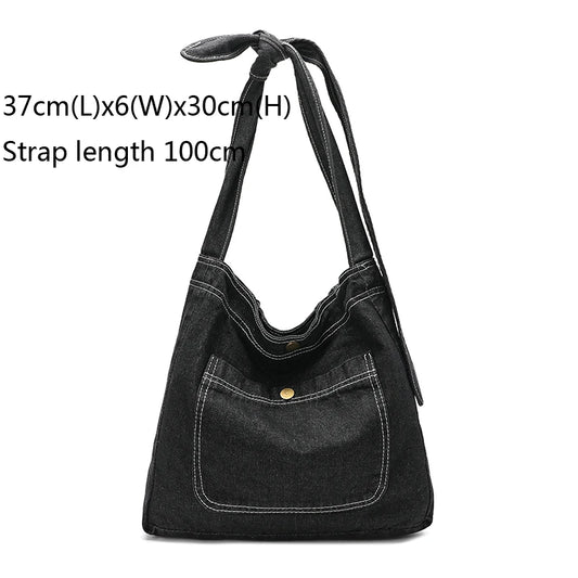 Denim Youth Tote Bag Casual Jeans Women Handbags Whole Purse