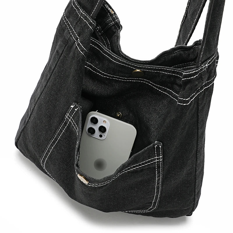 Denim Youth Tote Bag Casual Jeans Women Handbags Whole Purse