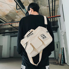 Large Capacity Unisex Shoulder Bag High Canvas Handbags Waist Pack
