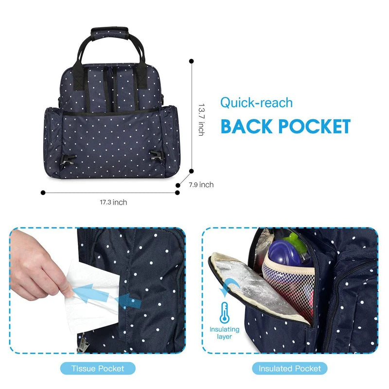 Waterproof Diaper Bag Backpack Large Capacity