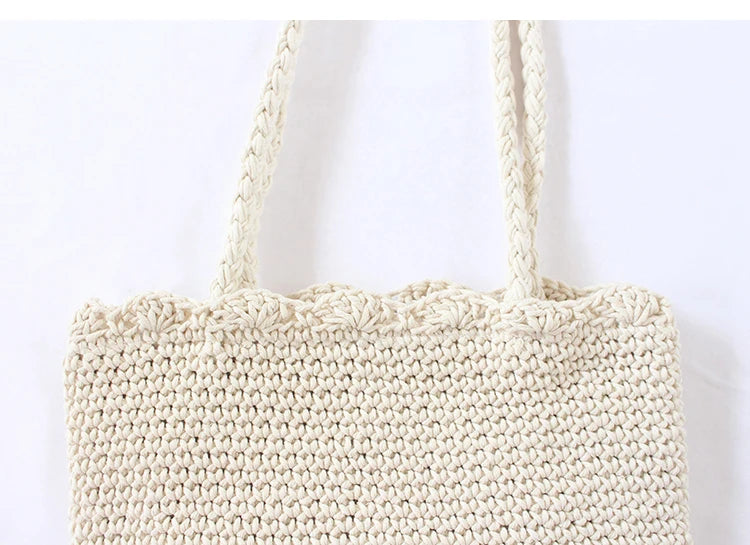 Large Capacity Net Shopping Bags Cotton Rope Shoulder Bags