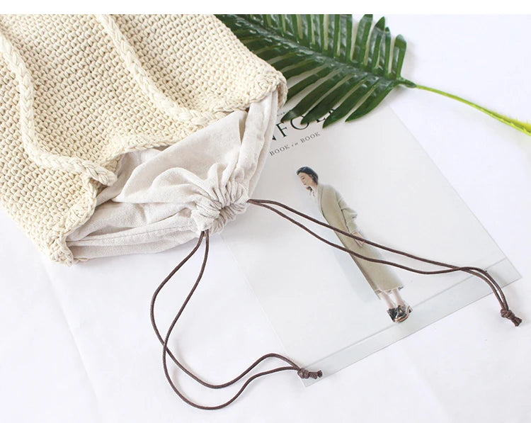 Large Capacity Net Shopping Bags Cotton Rope Shoulder Bags