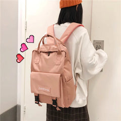 Large Capacity Nylon School Bag For Teenage Girl High Women Backpack