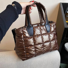 Large Capacity Nylon Shoulder Bags Women Handbags Winter Down Crossbody Bag