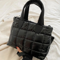 Large Capacity Nylon Shoulder Bags Women Handbags Winter Down Crossbody Bag