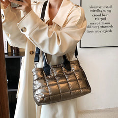 Large Capacity Nylon Shoulder Bags Women Handbags Winter Down Crossbody Bag