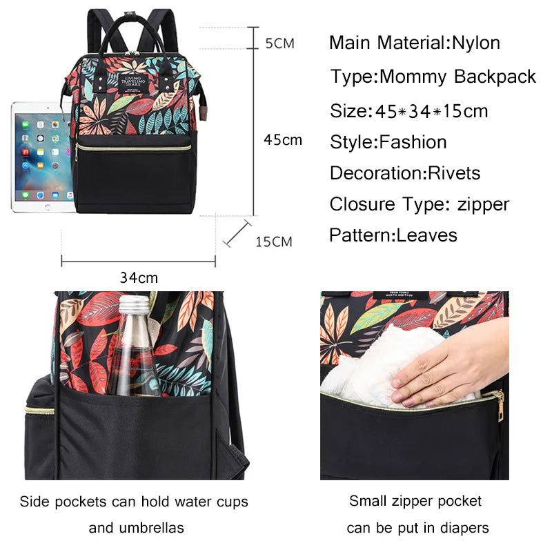 Large Capacity Nylon Women Backpack Ladies Shoulder Backpacks Mommy Baby