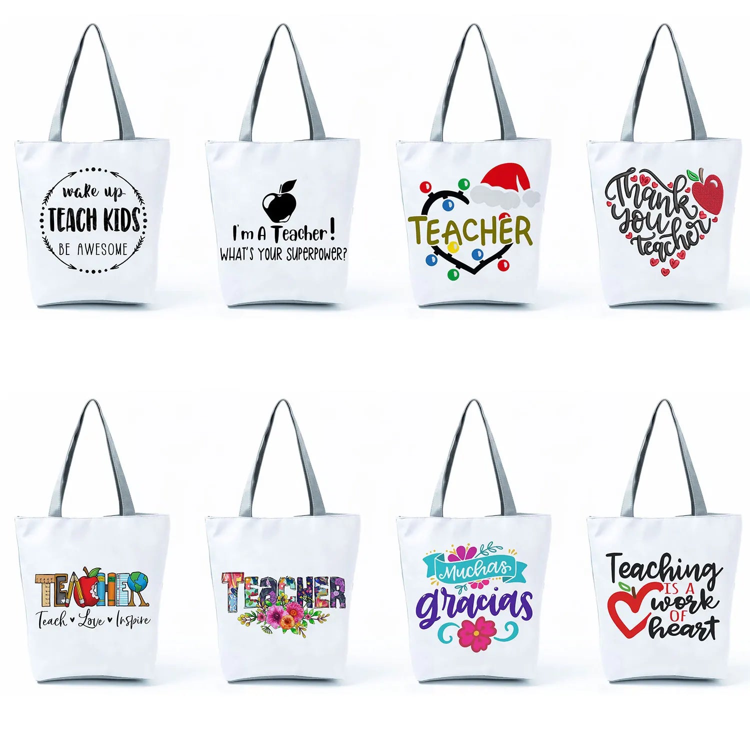 Large Capacity Foldable School Teacher Gift Tote Bag Women's Shoulder Bag