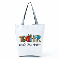Large Capacity Foldable School Teacher Gift Tote Bag Women's Shoulder Bag