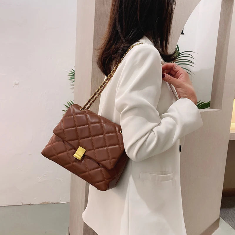 Large Capacity PU Leather Crossbody Bags for Women Chain Shoulder Handbags