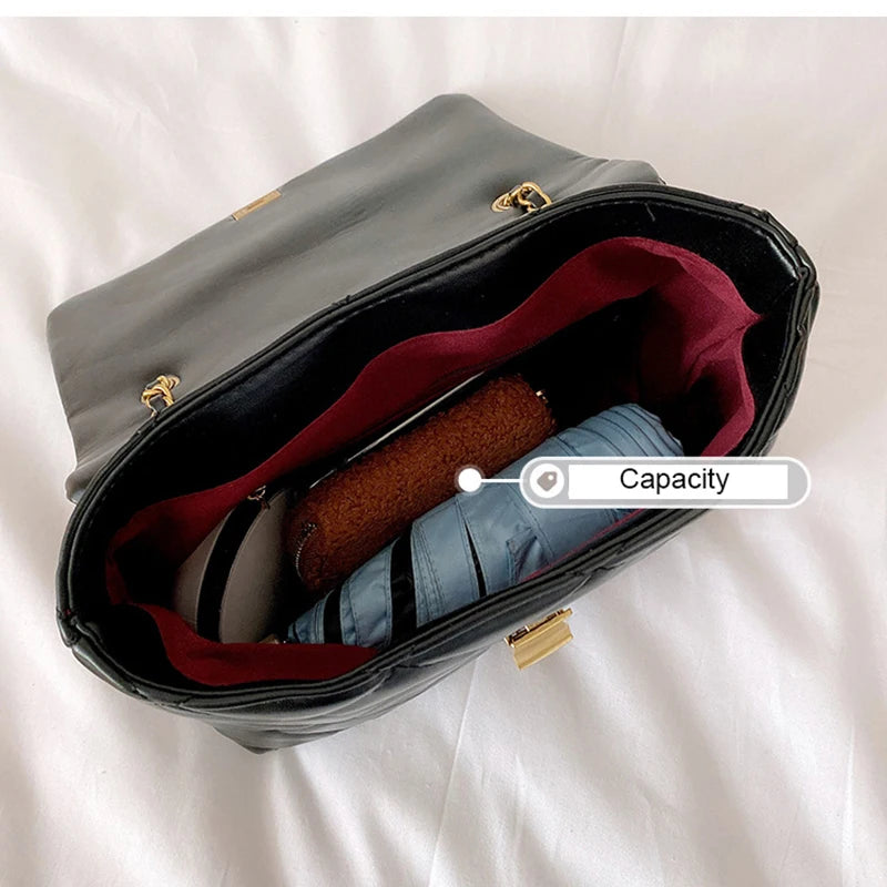 Large Capacity PU Leather Crossbody Bags for Women Chain Shoulder Handbags