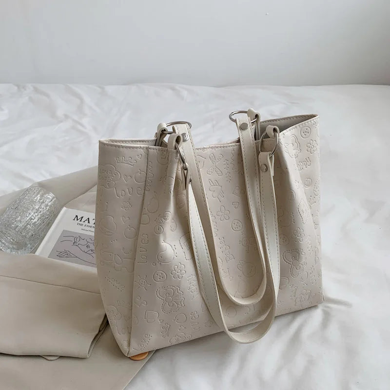 Large Capacity PU Leather Top-handle Bags for Women Female Purses and Handbags