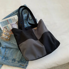 Large Capacity Panelled Totes Shoulder Bags for Women Top Handle