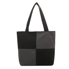 Large Capacity Panelled Totes Shoulder Bags for Women Top Handle