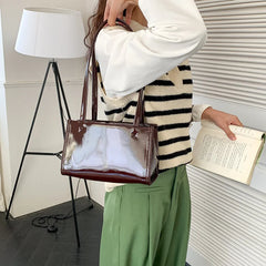 Large Capacity Patent Leather Shoulder Bag for Women