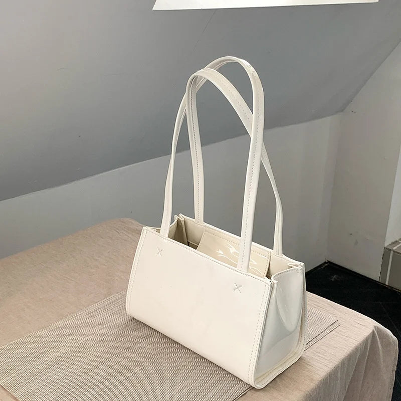 Large Capacity Patent Leather Shoulder Bag for Women