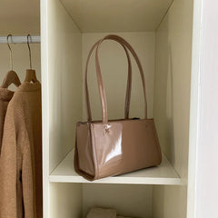 Large Capacity Patent Leather Shoulder Bag for Women