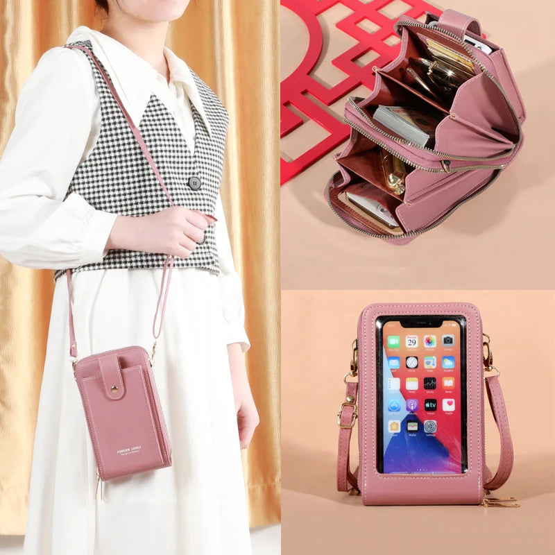 Large Capacity Phone Pocket Shoulder Bag for Women Multi-layer Crossbody Bags