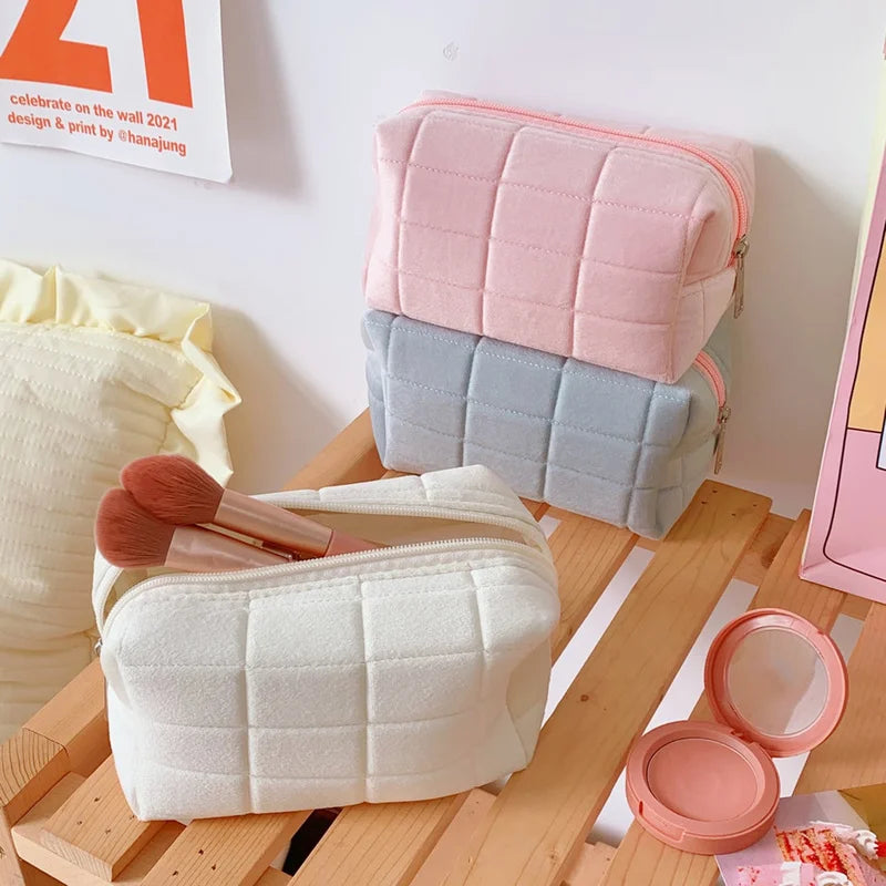 Pink Plush Makeup Bag/Pencil Case/Student Storage Soft Organizer