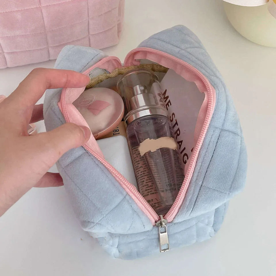 Pink Plush Makeup Bag/Pencil Case/Student Storage Soft Organizer