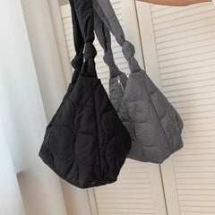 Large Capacity Pleated Shoulder Bag Soft PU Leather Crossbody Tote Cloud Bag