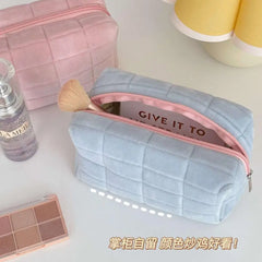Plush Cosmetic Storage Bag Makeup Organizer Handbag Stationery Pencil Case
