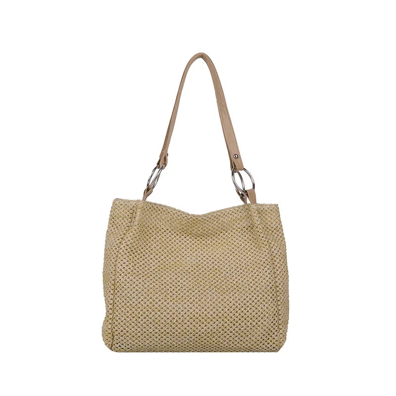 Large Capacity Straw-Weaved Women Tote Bag