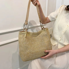 Large Capacity Straw-Weaved Women Tote Bag