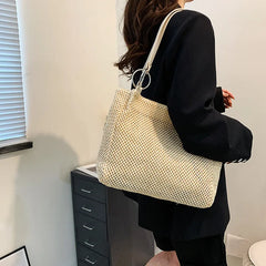 Large Capacity Straw-Weaved Women Tote Bag