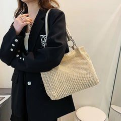 Large Capacity Straw-Weaved Women Tote Bag