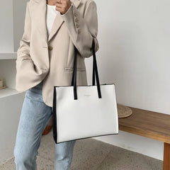 Women's Large Capacity Leather Top-Handle Handbag