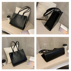 Women's Large Capacity Leather Top-Handle Handbag