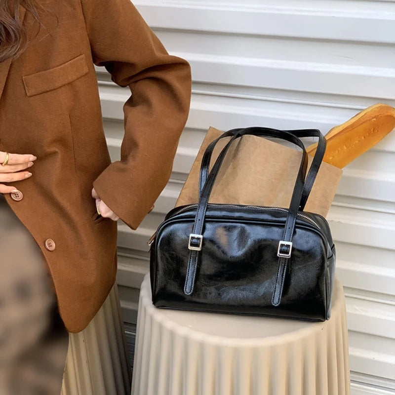 Large Capacity Shoulder Bag PU Underarm Bag Shopping Dating Bag
