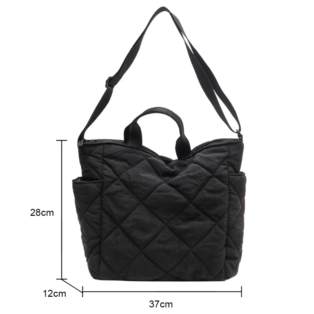 Quilted Crossbody Bag for Ladies Large Capacity Shopping Totes Bags
