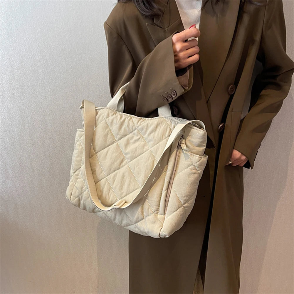 Quilted Crossbody Bag for Ladies Large Capacity Shopping Totes Bags