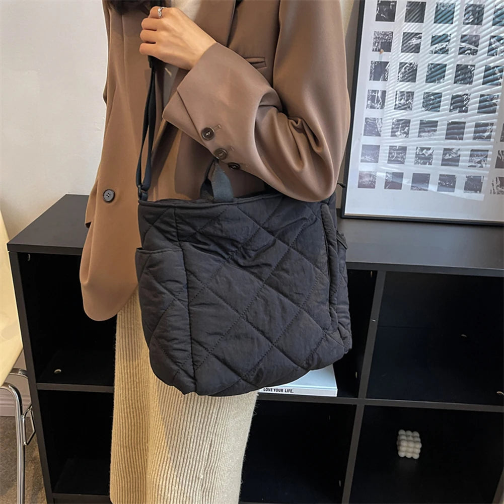 Quilted Crossbody Bag for Ladies Large Capacity Shopping Totes Bags