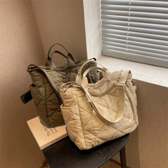 Quilted Crossbody Bag for Ladies Large Capacity Shopping Totes Bags