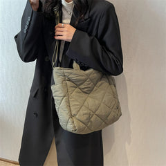 Quilted Crossbody Bag for Ladies Large Capacity Shopping Totes Bags