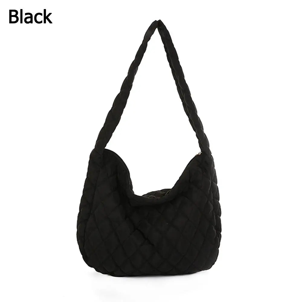 Quilted Tote Bag Lightweight Winter Warm Down Cotton Padded Shoulder