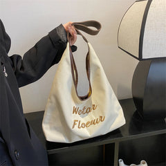 Large Capacity Retro Canvas Shoulder Bag Women's Tote Bag