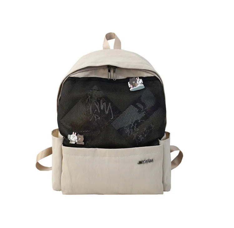 Large Capacity Grid Schoolbag For Students