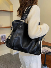 Large Capacity Shopper Tote Bag for Women Pu Leather Underarm Female Shoulder Cr