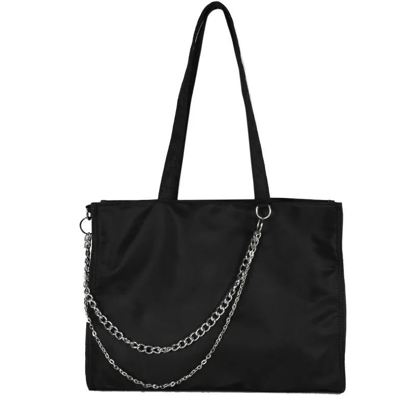 Large Capacity Women's Shopper Bag with Chain, Waterproof Travel Handbags