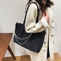 Large Capacity Women's Shopper Bag with Chain, Waterproof Travel Handbags