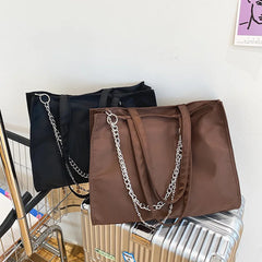 Large Capacity Women's Shopper Bag with Chain, Waterproof Travel Handbags