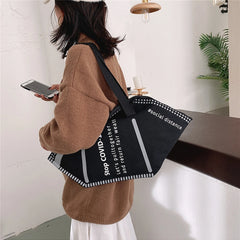 Large Capacity Shoulder Bag Creative Canvas Bag